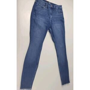 Hollister Jeans Women’s 5S 27 X 26 Low Rise Super Skinny Blue Distressed Raw Hem